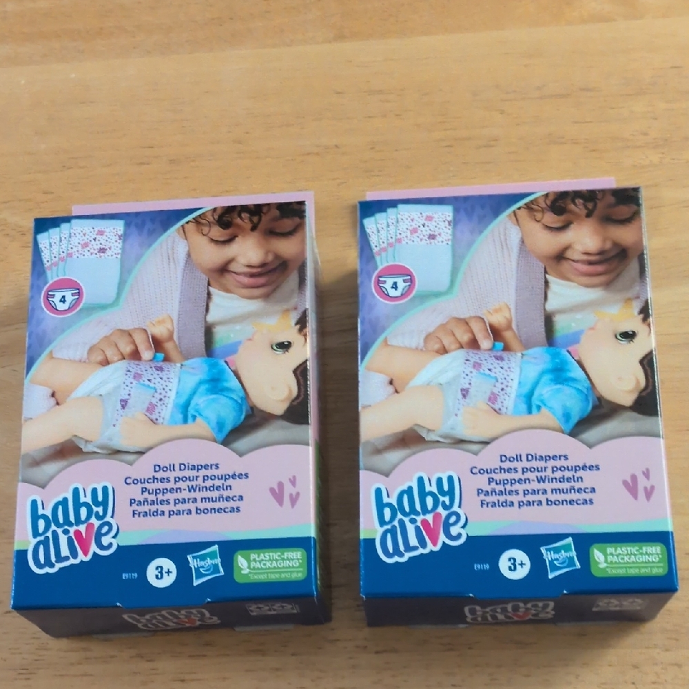 Set Of 2 4 Pack Baby Alive Diapers
